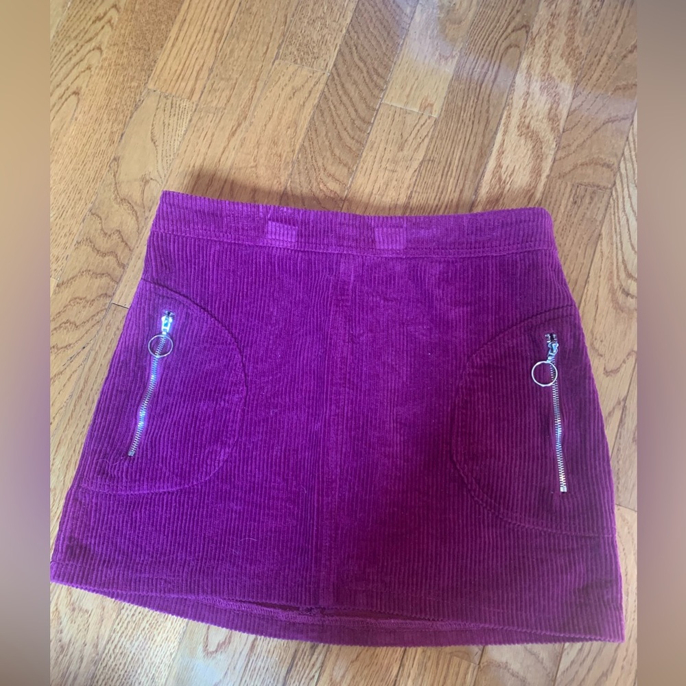 Purple Corduroy Mini Skirt